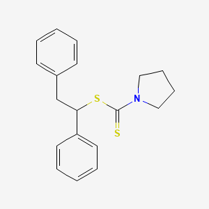 molecular formula C19H21NS2 B14476621 1,2-Diphenylethyl pyrrolidine-1-carbodithioate CAS No. 65689-01-2