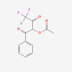 molecular formula C12H9F3O4 B14476629 4,4,4-Trifluoro-1,3-dioxo-1-phenylbutan-2-yl acetate CAS No. 65921-31-5