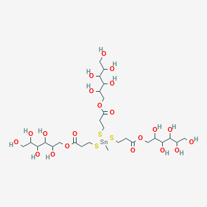 D-Glucitol, 1,1',1''-[3,3',3''-[(methylstannylidyne)tris(thio)]tris[propanoate]]