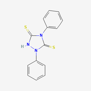 molecular formula C14H11N3S2 B14476670 1,4-Diphenyl-1,2,4-triazolidine-3,5-dithione CAS No. 67219-40-3