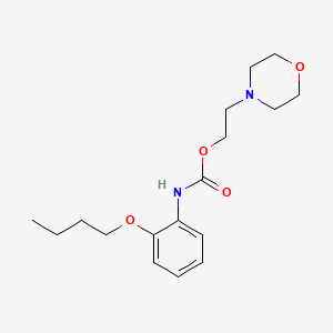 molecular formula C17H26N2O4 B14476716 Carbamic acid, (2-butoxyphenyl)-, 2-(4-morpholinyl)ethyl ester CAS No. 65347-85-5