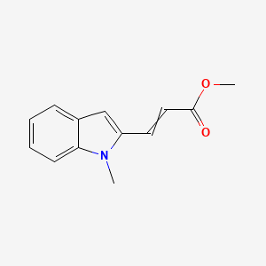 molecular formula C13H13NO2 B14476727 2-Propenoic acid, 3-(1-methyl-1H-indol-2-yl)-, methyl ester CAS No. 66314-19-0