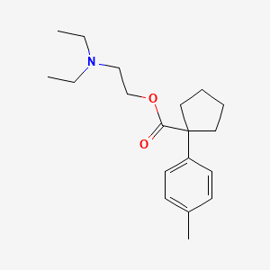 molecular formula C19H29NO2 B14476728 Cyclopentanecarboxylic acid, 1-(p-tolyl)-, 2-(diethylamino)ethyl ester CAS No. 69352-96-1