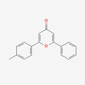 molecular formula C18H14O2 B14476764 2-(4-Methylphenyl)-6-phenyl-4H-pyran-4-one CAS No. 71637-95-1