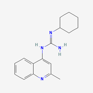 molecular formula C17H22N4 B14476774 Guanidine, N-cyclohexyl-N'-(2-methyl-4-quinolinyl)- CAS No. 72042-07-0