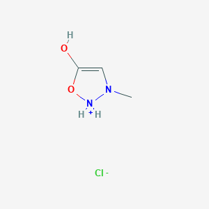 molecular formula C3H7ClN2O2 B14476787 5-Hydroxy-3-methyl-2,3-dihydro-1,2,3-oxadiazol-2-ium chloride CAS No. 66242-72-6