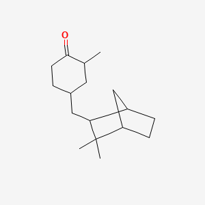 molecular formula C17H28O B14476802 Cyclohexanone, 4-((3,3-dimethylbicyclo(2.2.1)hept-2-yl)methyl)-2-methyl- CAS No. 68901-22-4