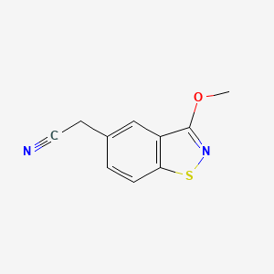 molecular formula C10H8N2OS B14476833 (3-Methoxy-1,2-benzothiazol-5-yl)acetonitrile CAS No. 65412-57-9