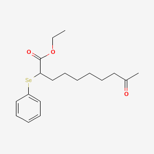 Ethyl 9-oxo-2-(phenylselanyl)decanoate