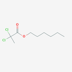 molecular formula C9H16Cl2O2 B14476846 Propanoic acid, 2,2-dichloro-, hexyl ester CAS No. 68144-75-2