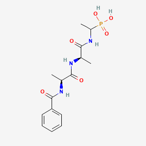 molecular formula C15H22N3O6P B14476859 N-Benzoyl-L-alanyl-N-(1-phosphonoethyl)-D-alaninamide CAS No. 66381-25-7