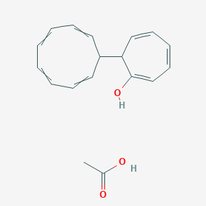 molecular formula C18H20O3 B14476863 Acetic acid;7-cyclonona-2,4,6,8-tetraen-1-ylcyclohepta-1,3,5-trien-1-ol CAS No. 65175-39-5