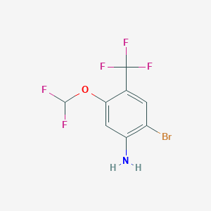 molecular formula C8H5BrF5NO B1447687 2-Bromo-5-(difluoromethoxy)-4-(trifluoromethyl)aniline CAS No. 1805520-49-3