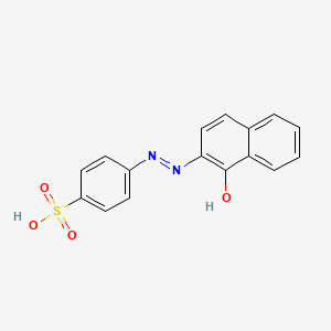 molecular formula C16H12N2O4S B14476919 4-[2-(1-Oxonaphthalen-2(1H)-ylidene)hydrazinyl]benzene-1-sulfonic acid CAS No. 66361-19-1