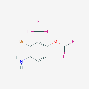 molecular formula C8H5BrF5NO B1447693 2-Bromo-4-(difluoromethoxy)-3-(trifluoromethyl)aniline CAS No. 1805520-17-5