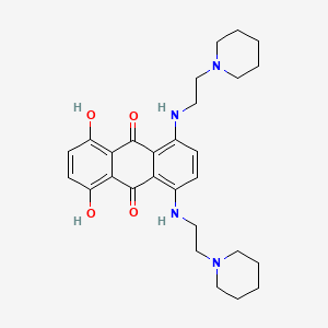 molecular formula C28H36N4O4 B14476934 1,4-Dihydroxy-5,8-bis((2-(1-piperidinyl)ethyl)amino)-9,10-anthracenedione CAS No. 70945-59-4