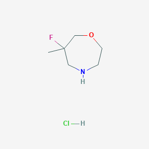 molecular formula C6H13ClFNO B1447695 6-氟-6-甲基-1,4-恶杂环戊烷盐酸盐 CAS No. 1823319-59-0