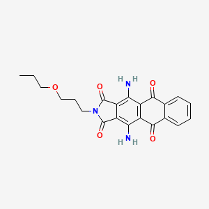 molecular formula C22H21N3O5 B14476991 1H-Naphth[2,3-f]isoindole-1,3,5,10(2H)-tetrone, 4,11-diamino-2-(3-propoxypropyl)- CAS No. 71617-29-3