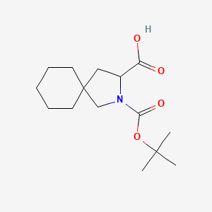 molecular formula C15H25NO4 B1447705 2-(tert-Butoxycarbonyl)-2-azaspiro[4.5]decane-3-carboxylic acid CAS No. 1822424-78-1