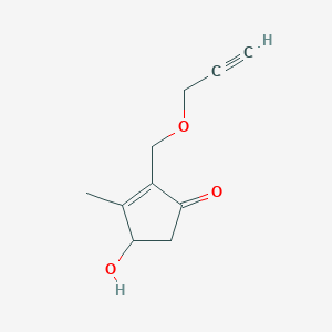 molecular formula C10H12O3 B14477053 4-Hydroxy-3-methyl-2-{[(prop-2-yn-1-yl)oxy]methyl}cyclopent-2-en-1-one CAS No. 66197-48-6