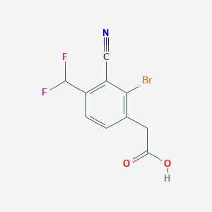 molecular formula C10H6BrF2NO2 B1447709 2-[2-Bromo-3-cyano-4-(difluoromethyl)phenyl]acetic acid CAS No. 1805592-66-8