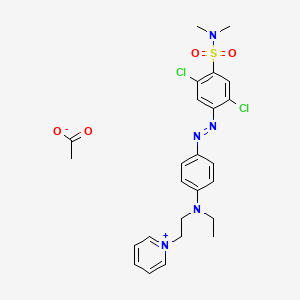 Pyridinium, 1-(2-((4-((2,5-dichloro-4-((dimethylamino)sulfonyl)phenyl)azo)phenyl)ethylamino)ethyl)-, acetate