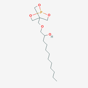 molecular formula C17H33O5P B14477143 1-[(2,6,7-Trioxa-1-phosphabicyclo[2.2.2]octan-4-yl)methoxy]dodecan-2-ol CAS No. 65388-39-8