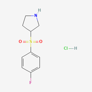 molecular formula C10H13ClFNO2S B1447717 3-[(4-氟苯基)磺酰基]吡咯烷盐酸盐 CAS No. 1864062-36-1