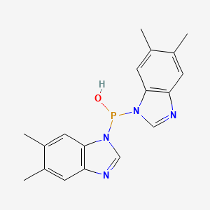 molecular formula C18H19N4OP B14477243 Bis[(5,6-dimethyl-1H-benzimidazol-1-yl)]phosphinous acid CAS No. 65312-59-6