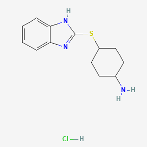 B1447726 4-(1H-1,3-benzodiazol-2-ylsulfanyl)cyclohexan-1-amine hydrochloride CAS No. 1864057-17-9