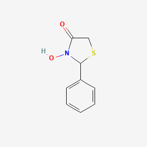 molecular formula C9H9NO2S B14477311 4-Thiazolidinone, 3-hydroxy-2-phenyl- CAS No. 65655-88-1