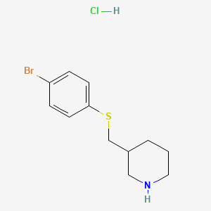 molecular formula C12H17BrClNS B1447732 3-([(4-溴苯基)硫烷基]甲基)哌啶盐酸盐 CAS No. 1864073-33-5