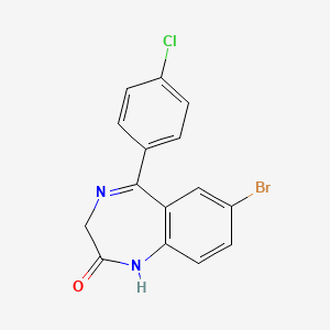 molecular formula C15H10BrClN2O B14477489 7-Bromo-5-(4-chlorophenyl)-1,3-dihydro-2H-1,4-benzodiazepin-2-one CAS No. 65247-14-5