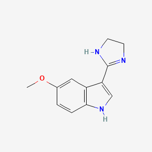 molecular formula C12H13N3O B14477574 3-(4,5-Dihydro-1H-imidazol-2-yl)-5-methoxy-1H-indole CAS No. 66115-58-0