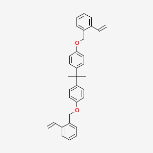 molecular formula C33H32O2 B14477576 1,1'-(Propane-2,2-diyl)bis{4-[(2-ethenylphenyl)methoxy]benzene} CAS No. 68812-51-1