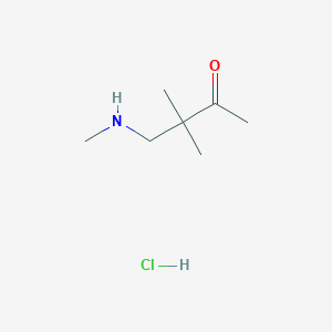 molecular formula C7H16ClNO B14477594 3,3-Dimethyl-4-(methylamino)butan-2-one;hydrochloride CAS No. 72189-34-5