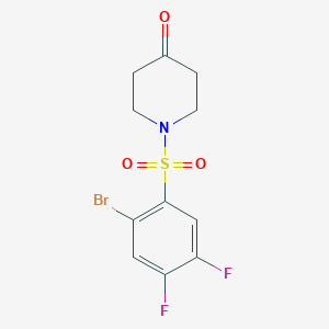 molecular formula C11H10BrF2NO3S B1447762 1-((2-溴-4,5-二氟苯基)磺酰基)哌啶-4-酮 CAS No. 1704065-66-6