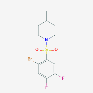 molecular formula C12H14BrF2NO2S B1447765 1-((2-溴-4,5-二氟苯基)磺酰基)-4-甲基哌啶 CAS No. 1704067-51-5