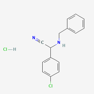 molecular formula C15H14Cl2N2 B1447768 2-(苄氨基)-2-(4-氯苯基)乙腈盐酸盐 CAS No. 40658-52-4