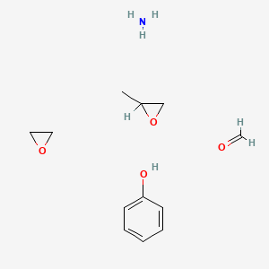 molecular formula C12H21NO4 B14477690 Azane;formaldehyde;2-methyloxirane;oxirane;phenol CAS No. 68391-34-4