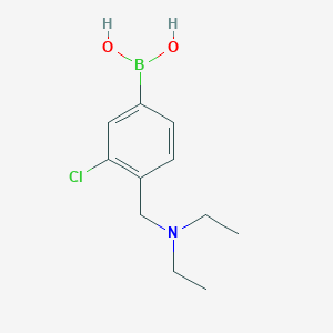 molecular formula C11H17BClNO2 B1447770 (3-Chloro-4-((diethylamino)methyl)phenyl)boronic acid CAS No. 1704074-24-7