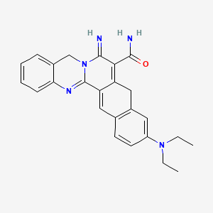 molecular formula C25H25N5O B14477730 5H-Benz(6,7)isoquino(1,2-b)quinazoline-8-carboxamide, 11-(diethylamino)-7,9-dihydro-7-imino- CAS No. 70179-78-1