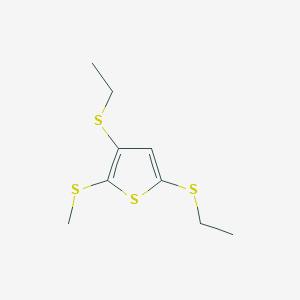 molecular formula C9H14S4 B14477766 3,5-Bis(ethylsulfanyl)-2-(methylsulfanyl)thiophene CAS No. 66820-67-5