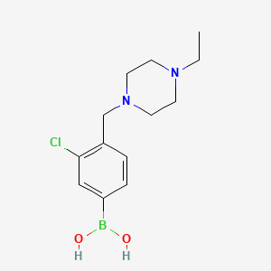 molecular formula C13H20BClN2O2 B1447778 (3-氯-4-((4-乙基哌嗪-1-基)甲基)苯基)硼酸 CAS No. 1704074-25-8