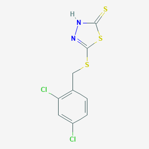 molecular formula C9H6Cl2N2S3 B144778 5-(2,4-Dichlorobenzylthio)-2-mercapto-1,3,4-thiadiazole CAS No. 136384-19-5