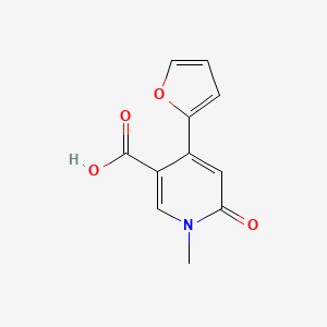 molecular formula C11H9NO4 B1447785 4-(呋喃-2-基)-1-甲基-6-氧代-1,6-二氢吡啶-3-甲酸 CAS No. 1955561-41-7