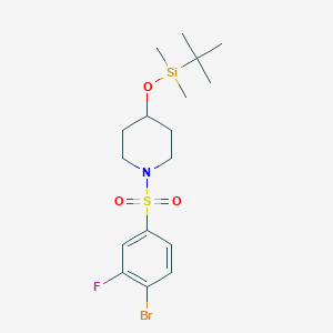 B1447787 1-((4-Bromo-3-fluorophenyl)sulfonyl)-4-((tert-butyldimethylsilyl)oxy)piperidine CAS No. 1704096-18-3