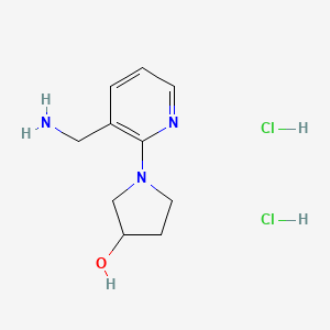molecular formula C10H17Cl2N3O B1447790 1-[3-(氨甲基)-2-吡啶基]-3-吡咯烷醇二盐酸盐 CAS No. 1820604-45-2