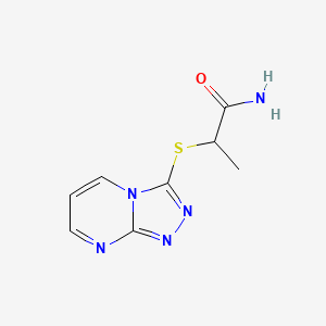 molecular formula C8H9N5OS B14477908 2-[([1,2,4]Triazolo[4,3-a]pyrimidin-3-yl)sulfanyl]propanamide CAS No. 66234-78-4