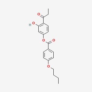 molecular formula C20H22O5 B14477912 3-Hydroxy-4-propanoylphenyl 4-butoxybenzoate CAS No. 65148-50-7